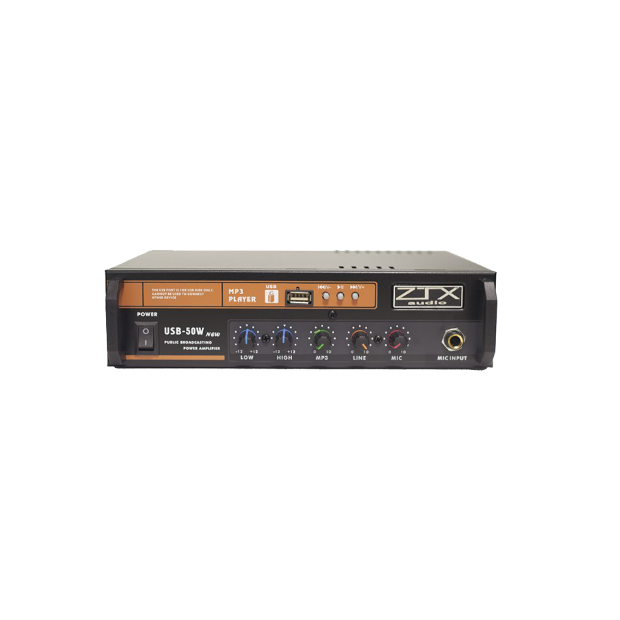 ZTX audio USB-50W трансляционный усилитель мощности 50W